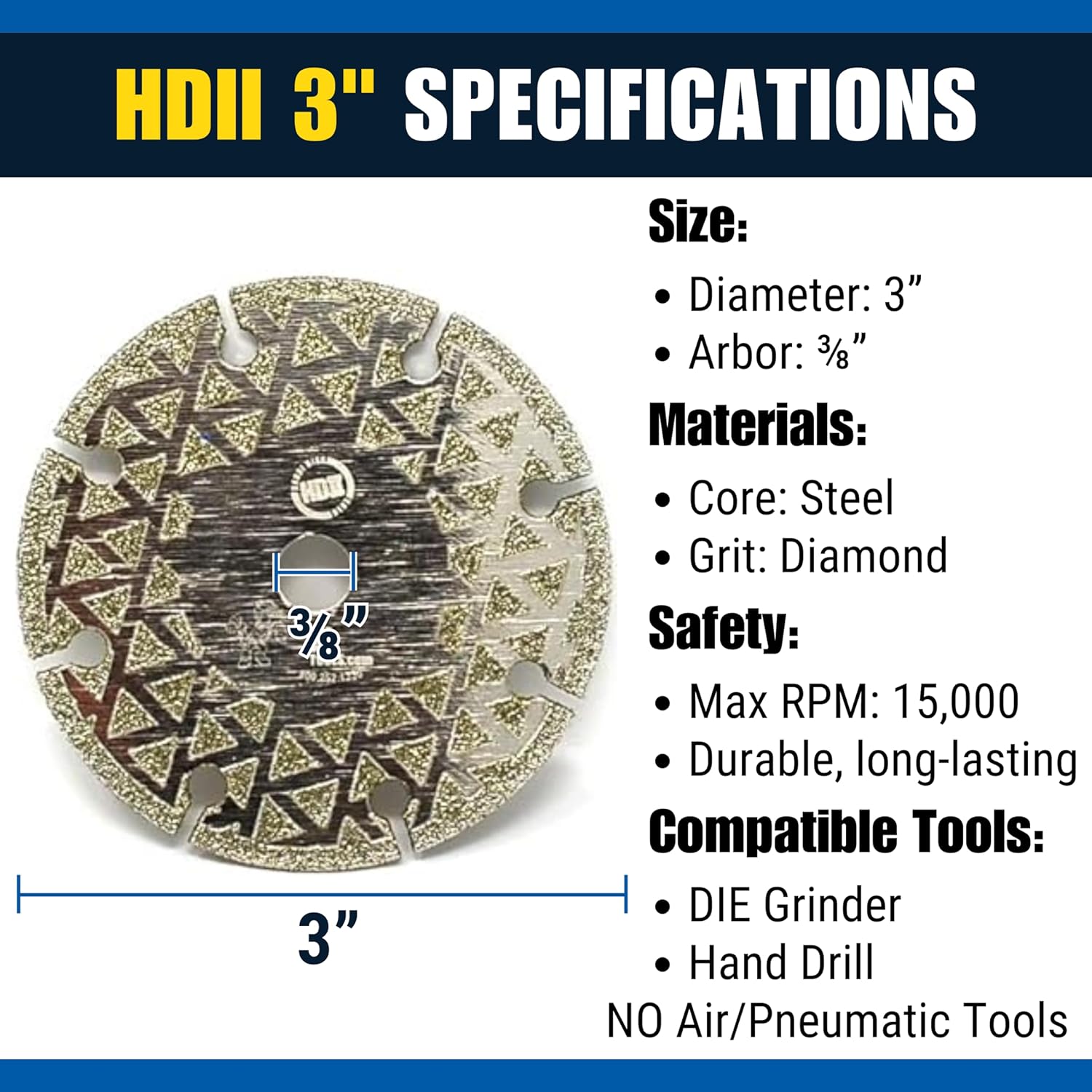 Bad Dog Tools 3" HDII with Included Double Dog Mounting Mandrel (¼” and ⅜” Arbor Holes)