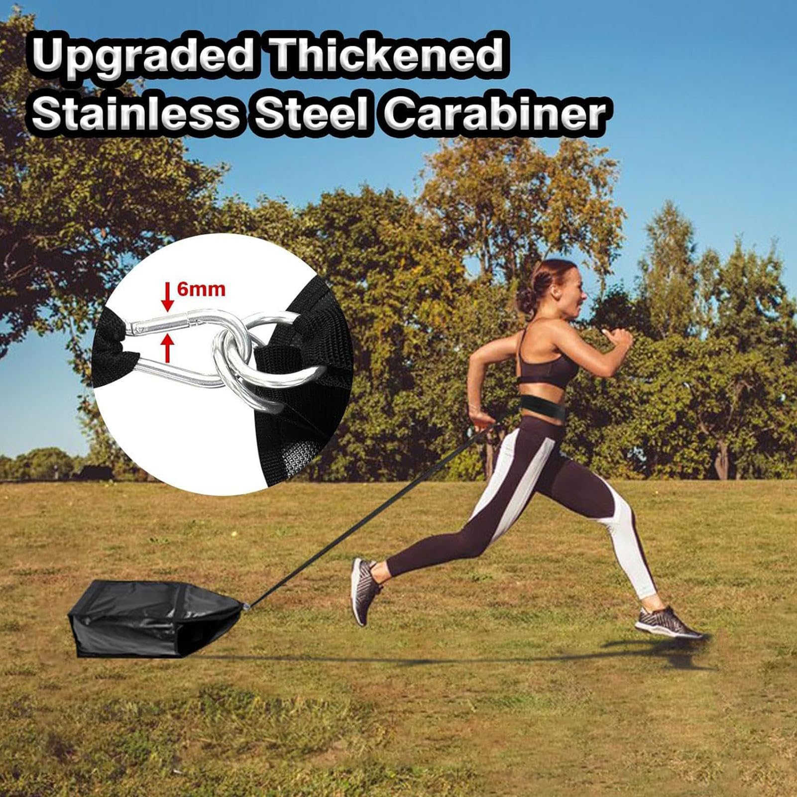 Trineo de Pesas – Entrenador de Saco de tracción Ajustable | Trineo de Entrenamiento de Fuerza | Cuero de PVC de Acero Inoxidable | Saco de Resistente con 3 Sacos de de Peso para