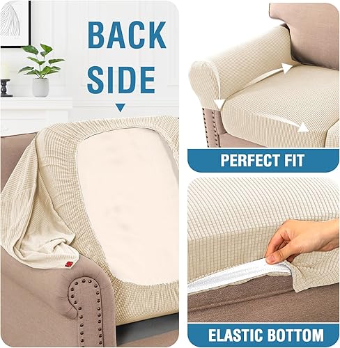 Miniatura 285 de H.VERSAILTEX Fundas de sofá de varias piezas, fundas elásticas para sofá para asientos y respaldos