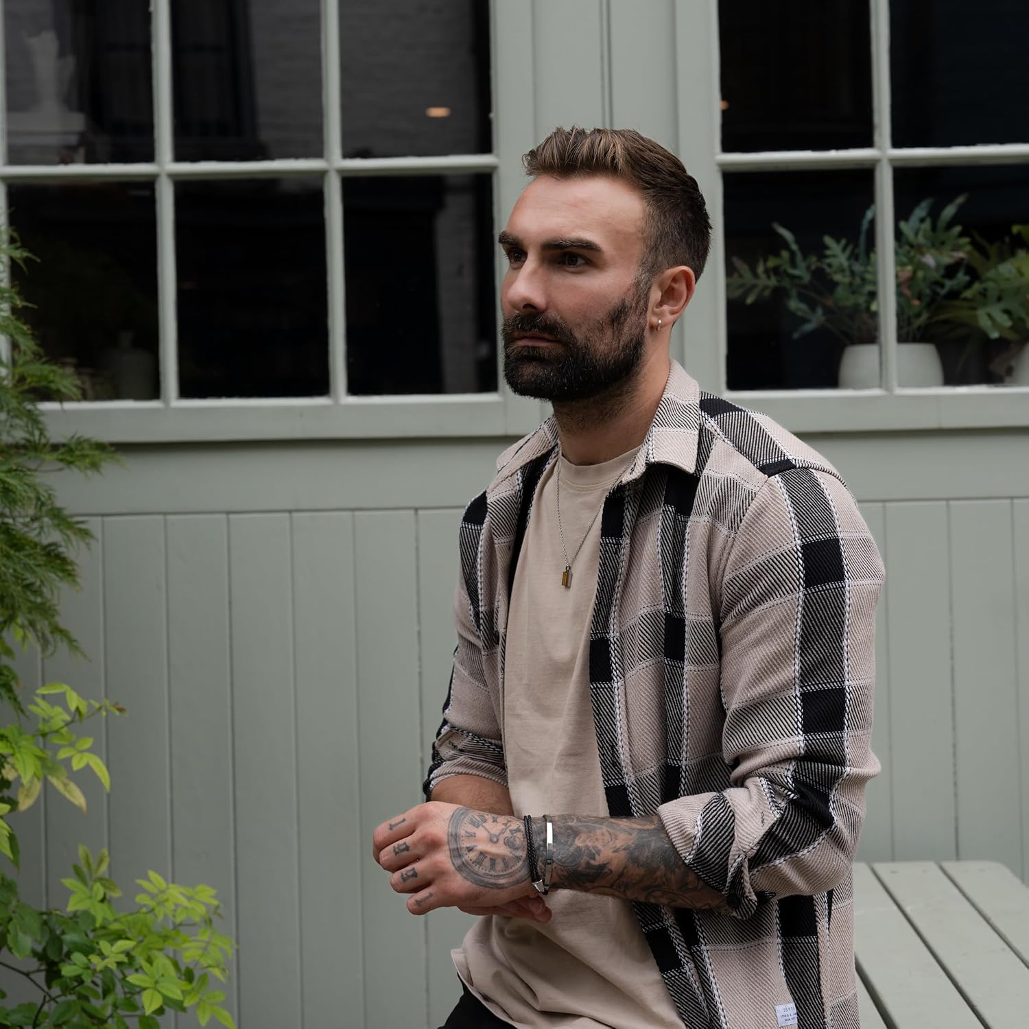 Forge & Foundry Men's Adjustable Black Braided Leather Bracelet | Highly Polished or Brushed Black Sliding Clasps | Design-Led, Artisan Jewelry from London | Trinity - Image 7