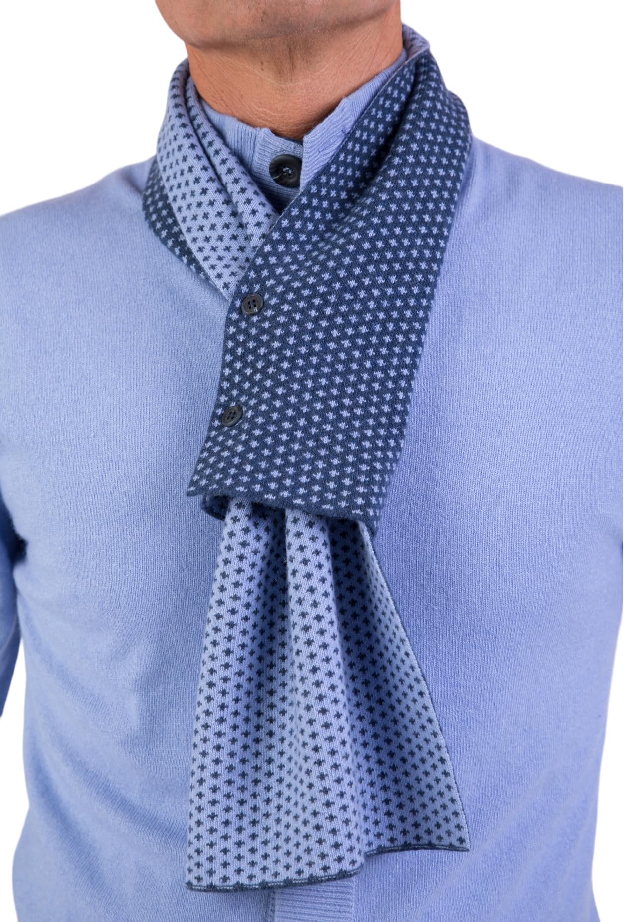 Sciarpa Uomo Misto Cashmere Made in Italy Sciarpino Bottoni Bicolore Donna Scaldacollo Cachemire Invernale Unisex Lana Merino Grigio Beige Scialle Calda Taglia Unica Pashmina