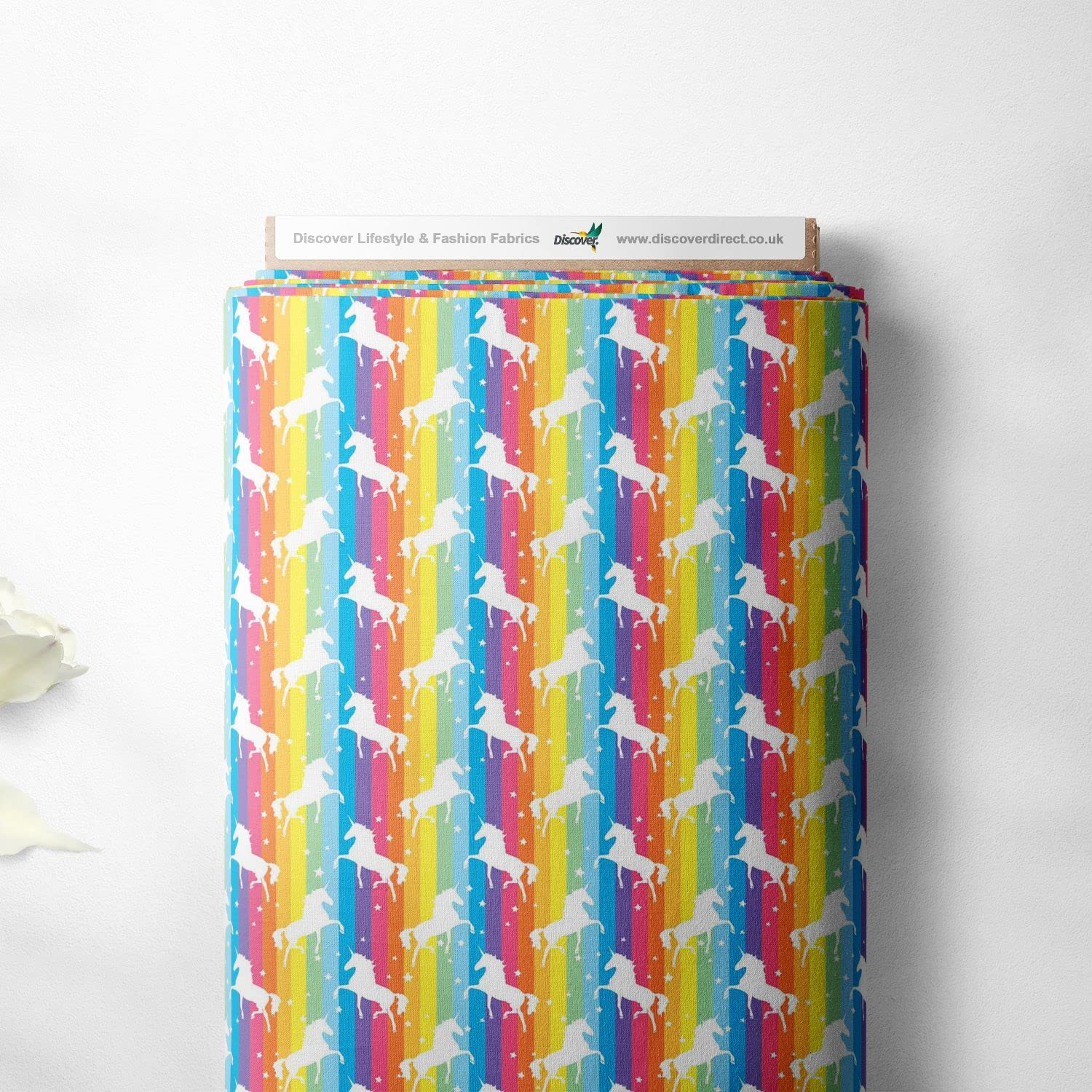 100% Cotton Colours of The Rainbow Multi Printed Design Children Kids Craft Dress Quality Sewing Fabric Material | 55" - 140 cm Wide (Per Metre, Unicorns)