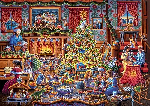 Buffalo Games - Dowdle - Mañana de Navidad - Rompecabezas de 300 piezas para adultos, rompecabezas desafiante perfecto para noches de juego - El