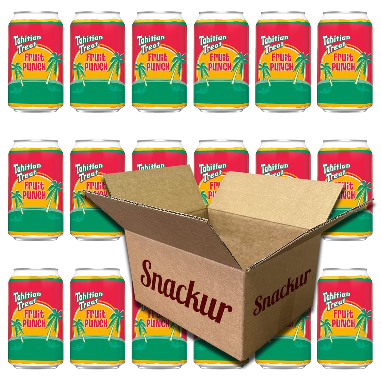 Tahitian Treat Fruit Punch Cans, 12 oz, 18 Pack, Snackur Safe Ship Box