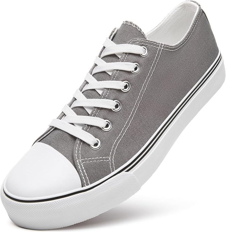 Zapatillas de lona clásicas negras para hombre, zapatos informales bajos de tenis con cordones