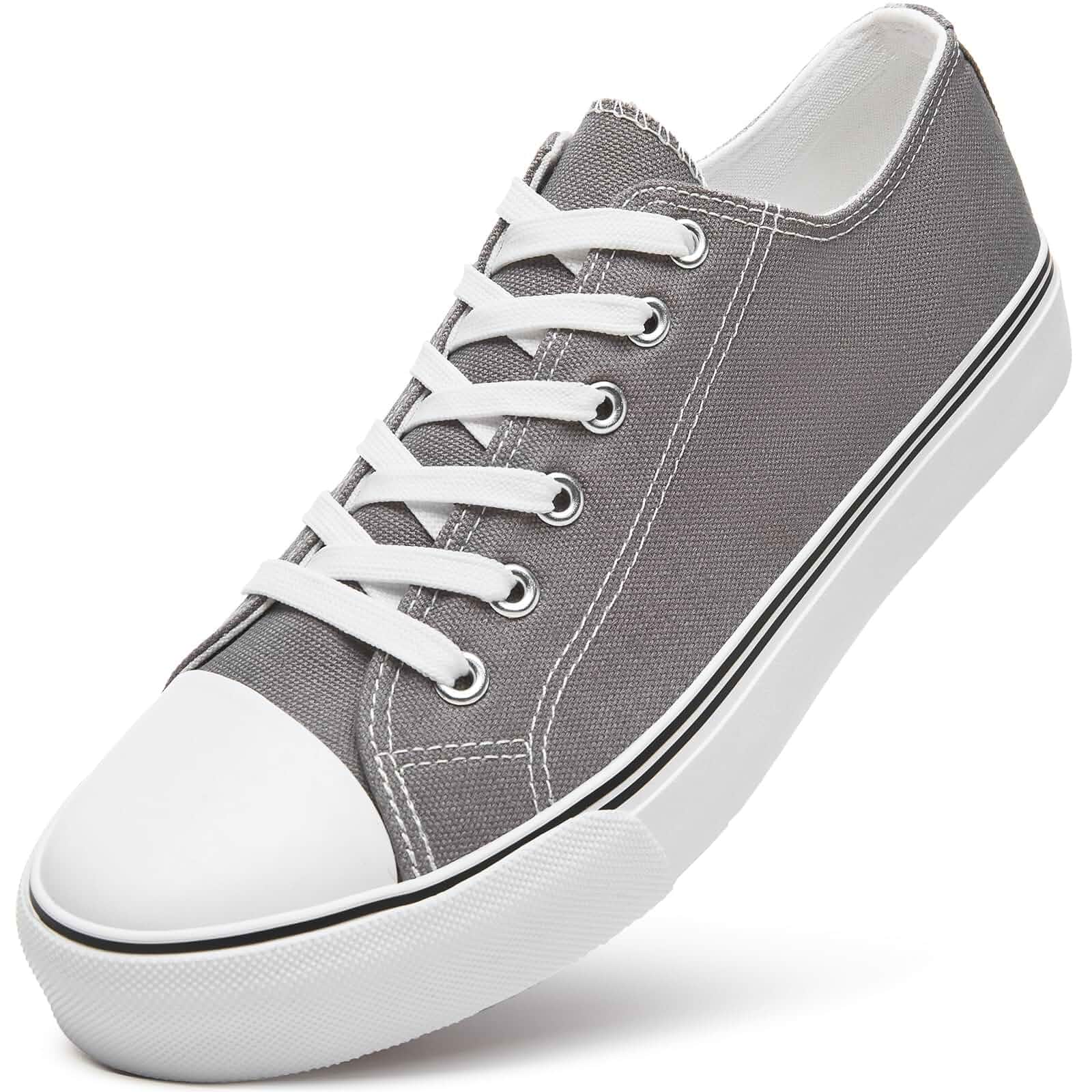 ZGR Mens Black Classic Canvas Sneakers,Low Top Tennis Lace-up Casual Shoes Breathable canvas upper,memory foam comfort,non-slip outsole,low-top lace-up,casual,walking,travel,tennis