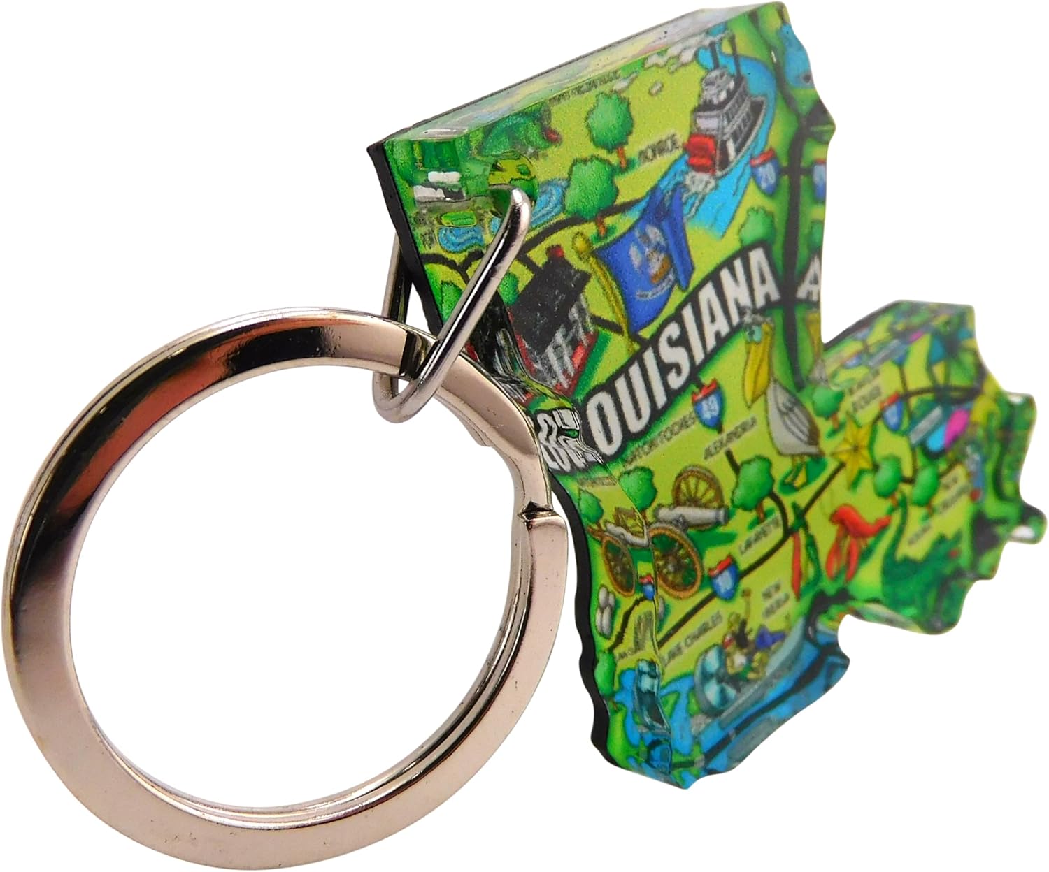 Westmon Works State of Louisiana Key Chain Acrylic Souvenir Keychain Retro Style Map Gift 2 Inch