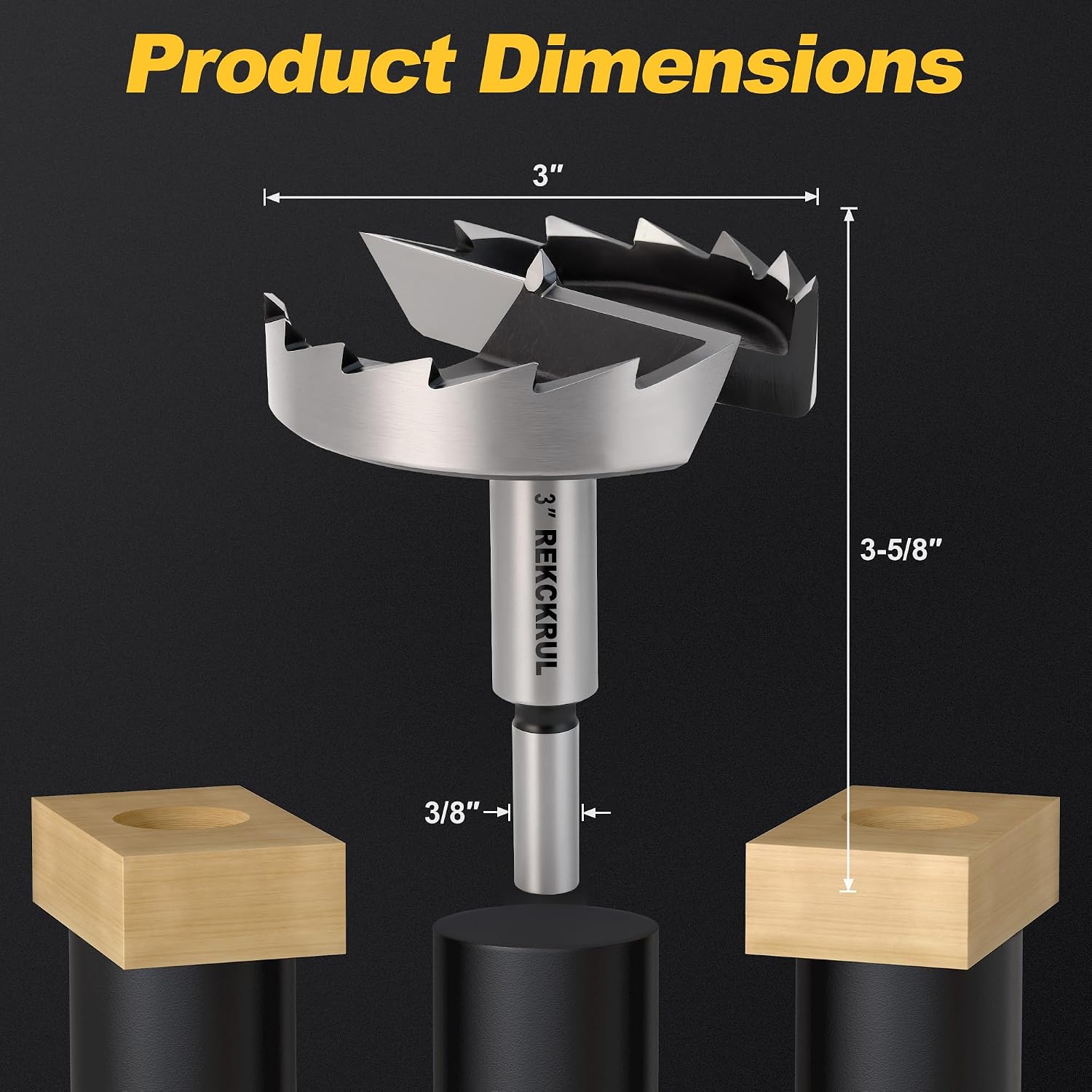3 Inch Forstner Bit, 3" Forstner Drill Bit for Woodworking | Hinge Cutter for Hardwood, Plywood, Plastic