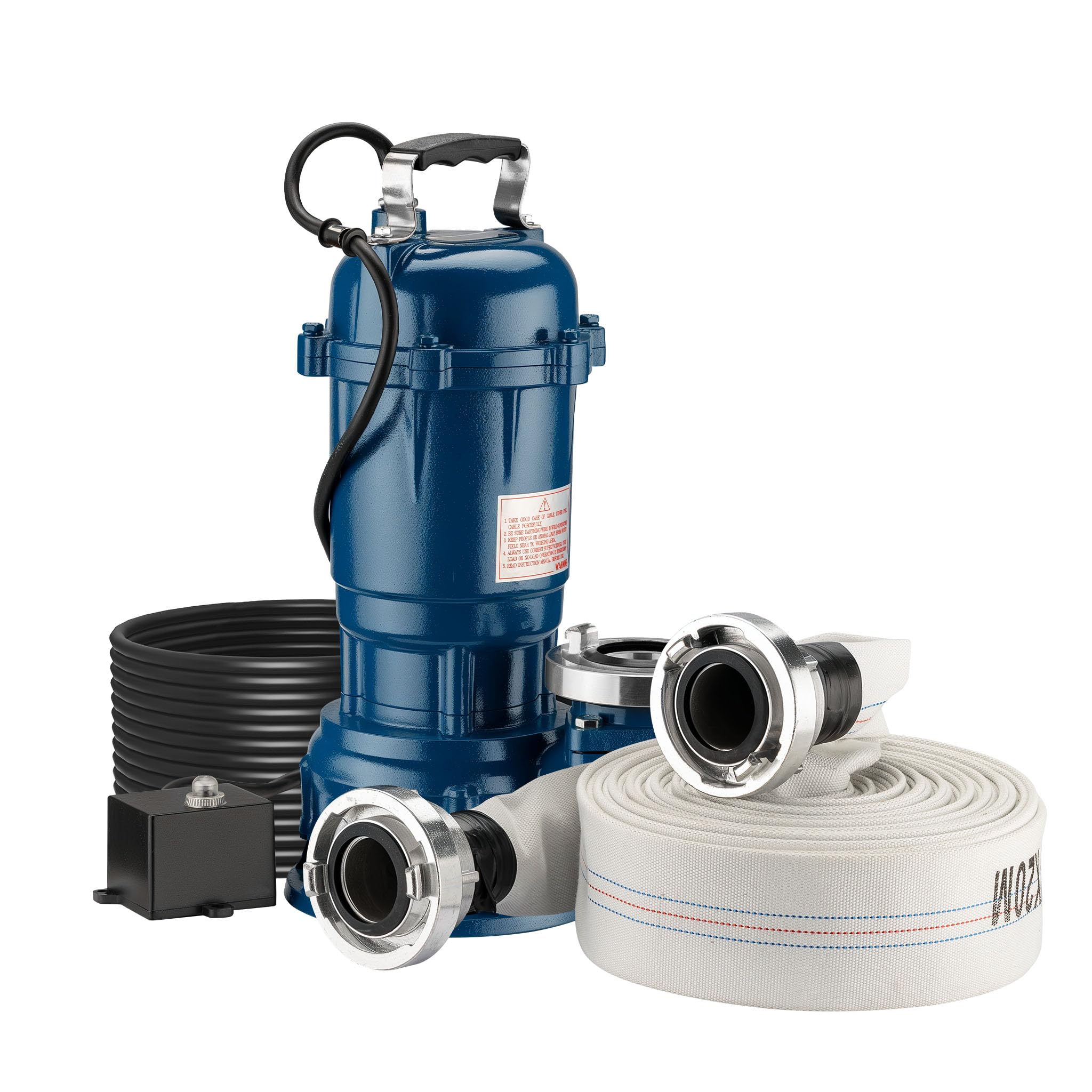 Wiltec Schmutzwasserpumpe 1100 W – Tauchpumpe mit 15.000 L/h Förderleistung und 20 m Schlauch