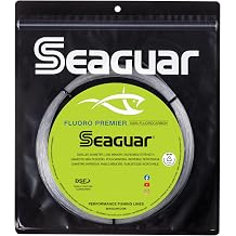 Seaguar Fluoro Premier Big Game Saltwater Fishing Line Shock Leader, 100% Fluorocarbon, Clear, Multiple Sizes