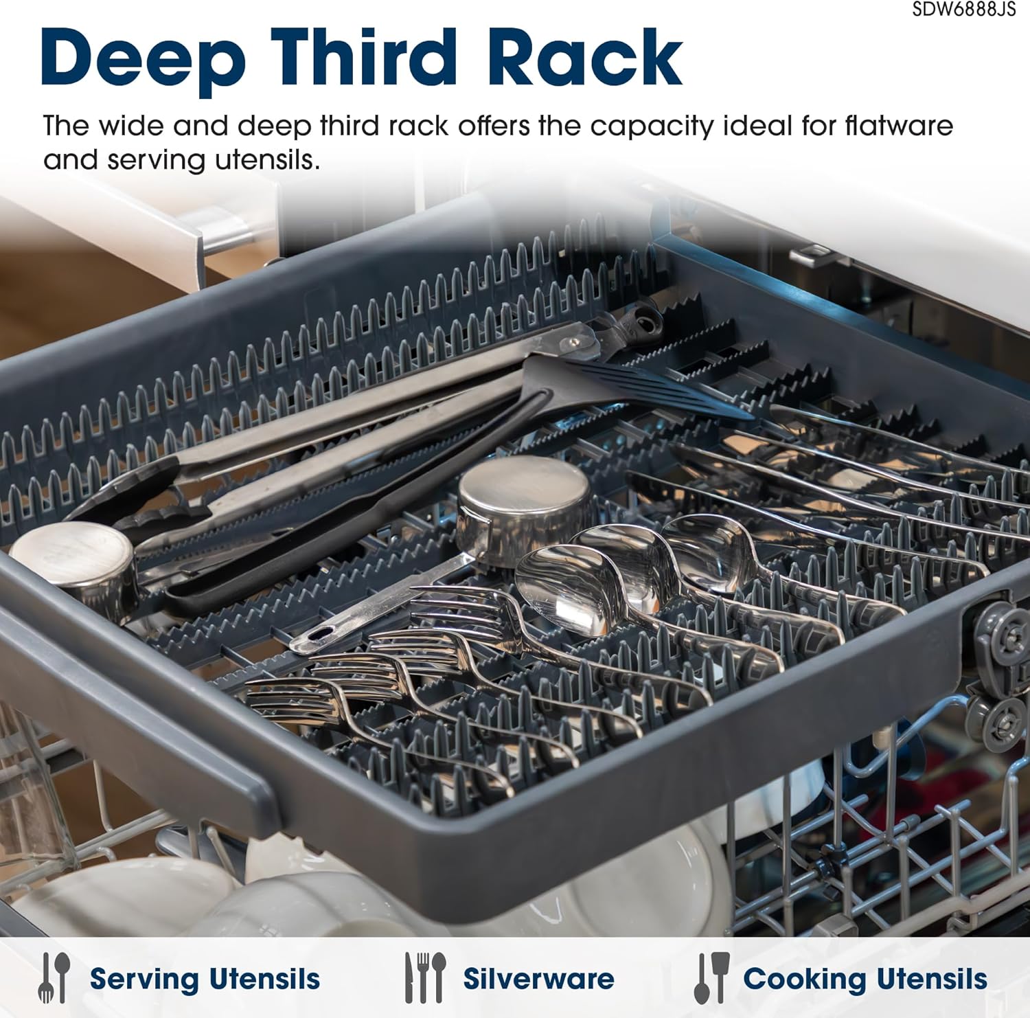 Sharp SDW6888JS 42 dBA Stainless Fully Integrated Built-in Smart Dishwasher