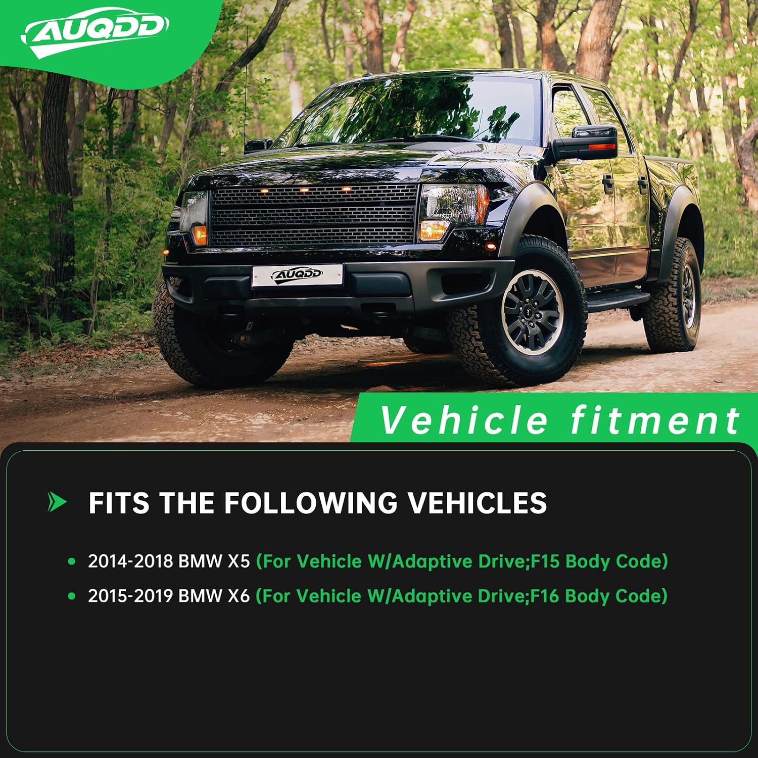 AUQDD 12Pc Front Suspension Kit (W/Adaptive Drive) Fit For 2014-2018 BM-W X5, 15-19 X6, Lower Control Arm w/Ball Joint, Sway Bar Link, Outer Inner Tie Rod End (# K622957 K623280 K750215 ES801292)