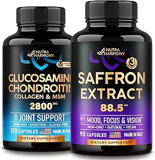 NUTRAHARMONY Glucosamine Chondroitin Capsules & Saffron Capsules