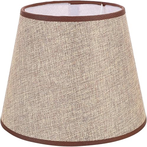 Vista 64 de GANAZONO Pantallas de lámpara de tambor – Pantalla de tela para lámpara de mesa/lámpara colgante de suelo, lino natural hecho a mano clásico moderno
