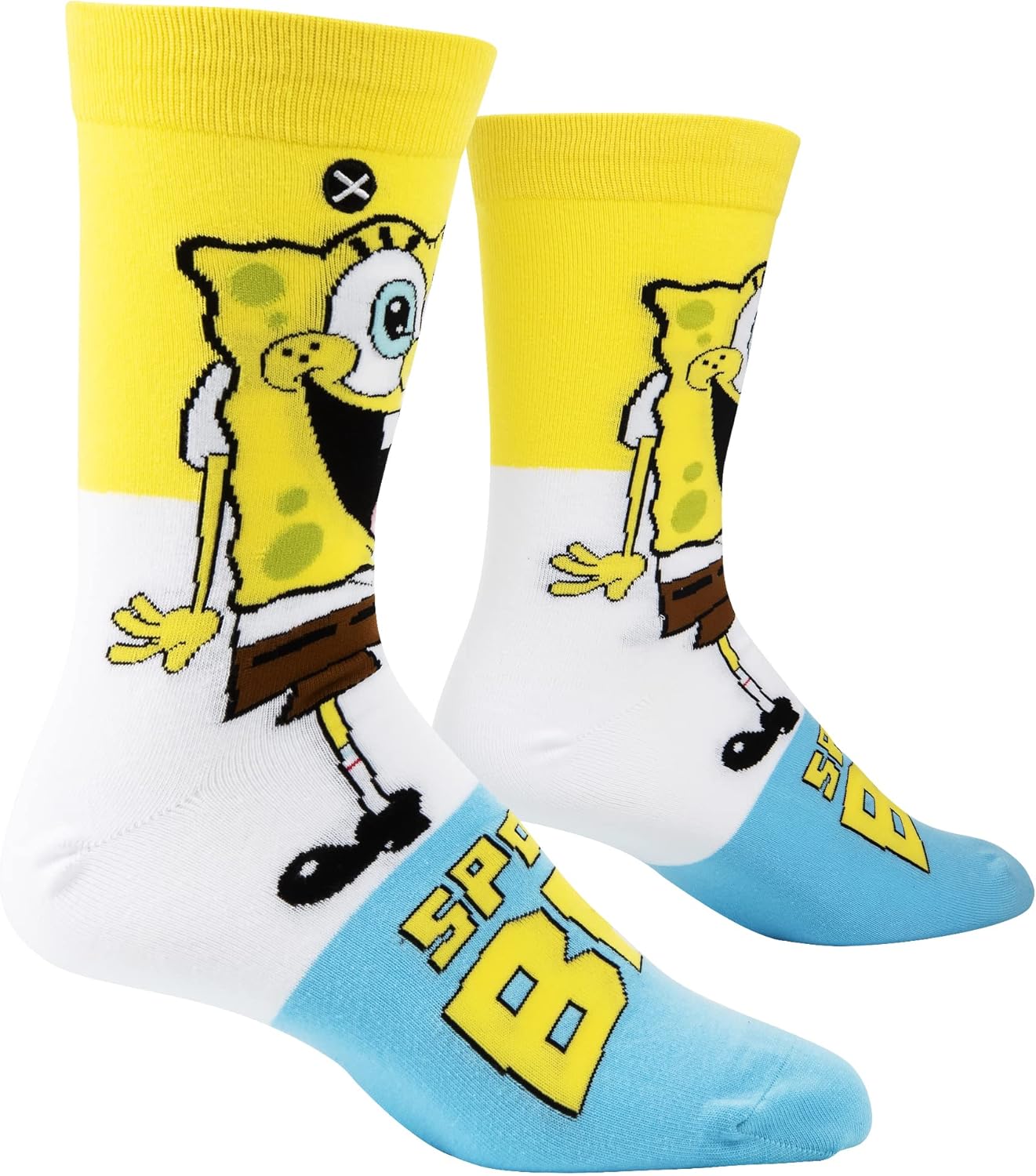 Odd Sox, Nickelodeon SpongeBob Cartoon Socks, Smilepants, Fun Novelty Men's Crew, Large - Image 3
