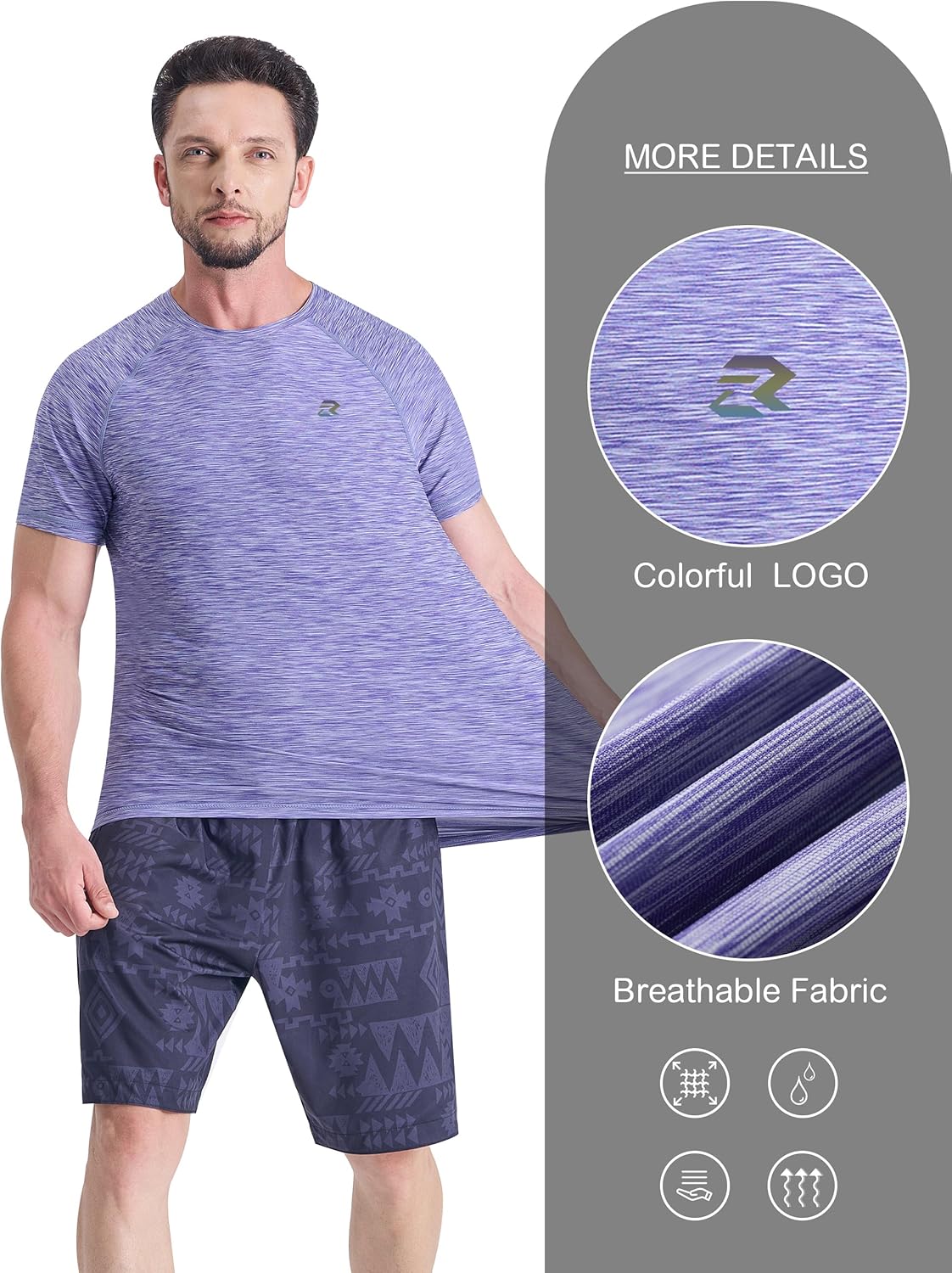EZRUN Men's Swim Shirts UPF 50+ Sun Protection Rash Guard Quick Dry Summer Workout Gym Causal T-Shirts - Image 5