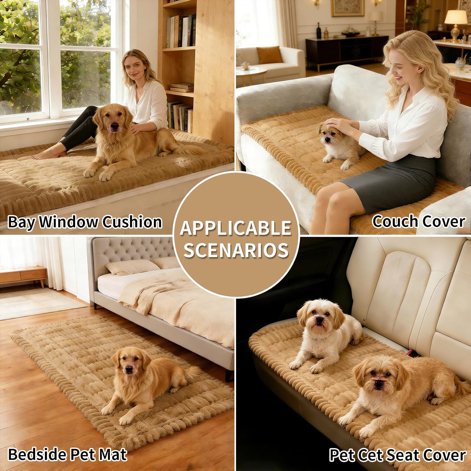 Couch Cover for Dogs Washable Non-Slip, Pet Sofa Protector and Dog Blanket for Couches, Reversible Furniture Protector for Pets Family(Coffee,27.6″x59.06″)