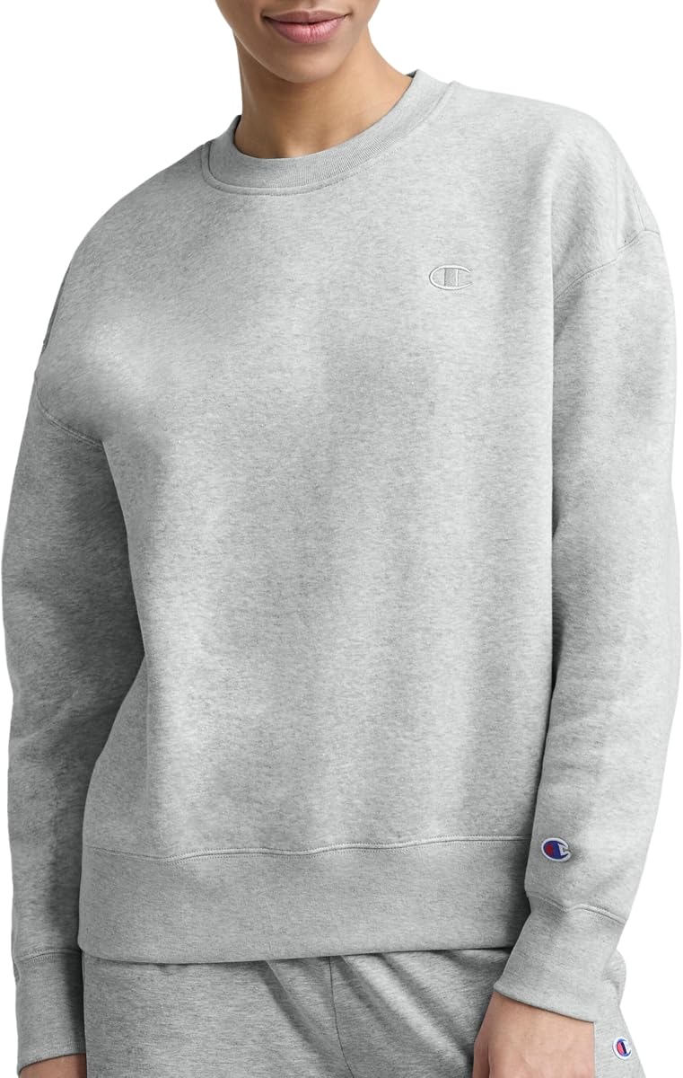 Cuello redondo Powerblend para mujer, ajuste estándar, forro polar de peso medio