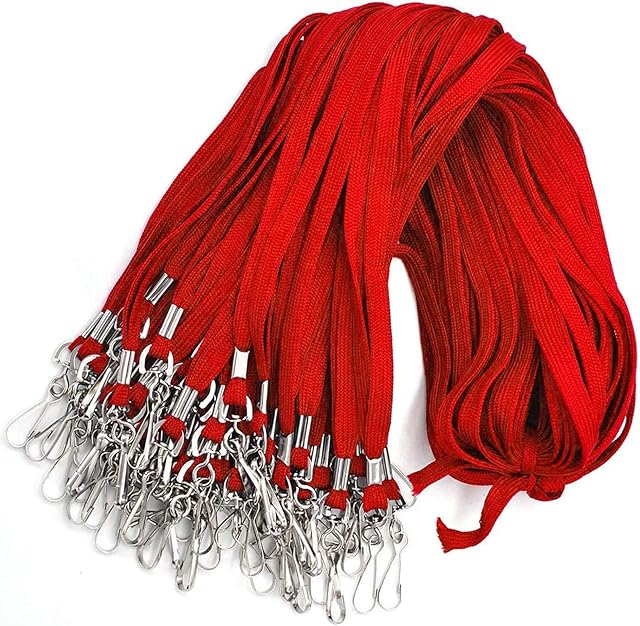 Bird Fiy® 32" Flat Lanyards with Swivel Hook Attachment (Red)