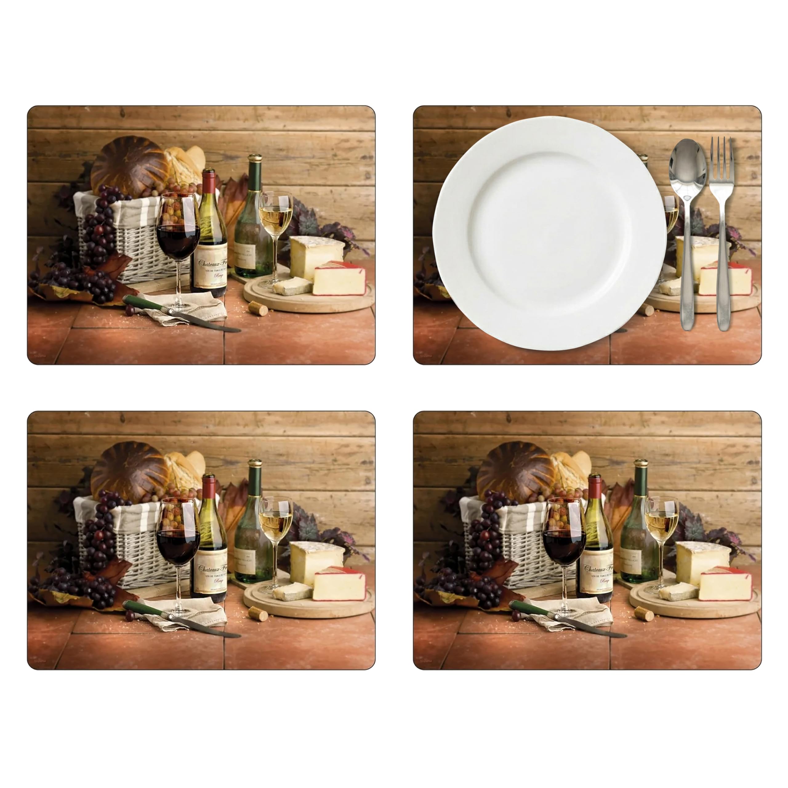 イギリス製　ピンパーネル　テーブルマット　4枚新品 Amazon.com: Pimpernel Artisanal Wine Collection Placemats | Set of