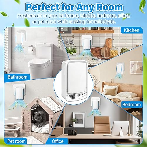 Miniatura 7 de Purificador de aire iónico enchufable, paquete de 4, ionizador silencioso sin filtro para el hogar, dormitorio y oficina, ayuda a reducir