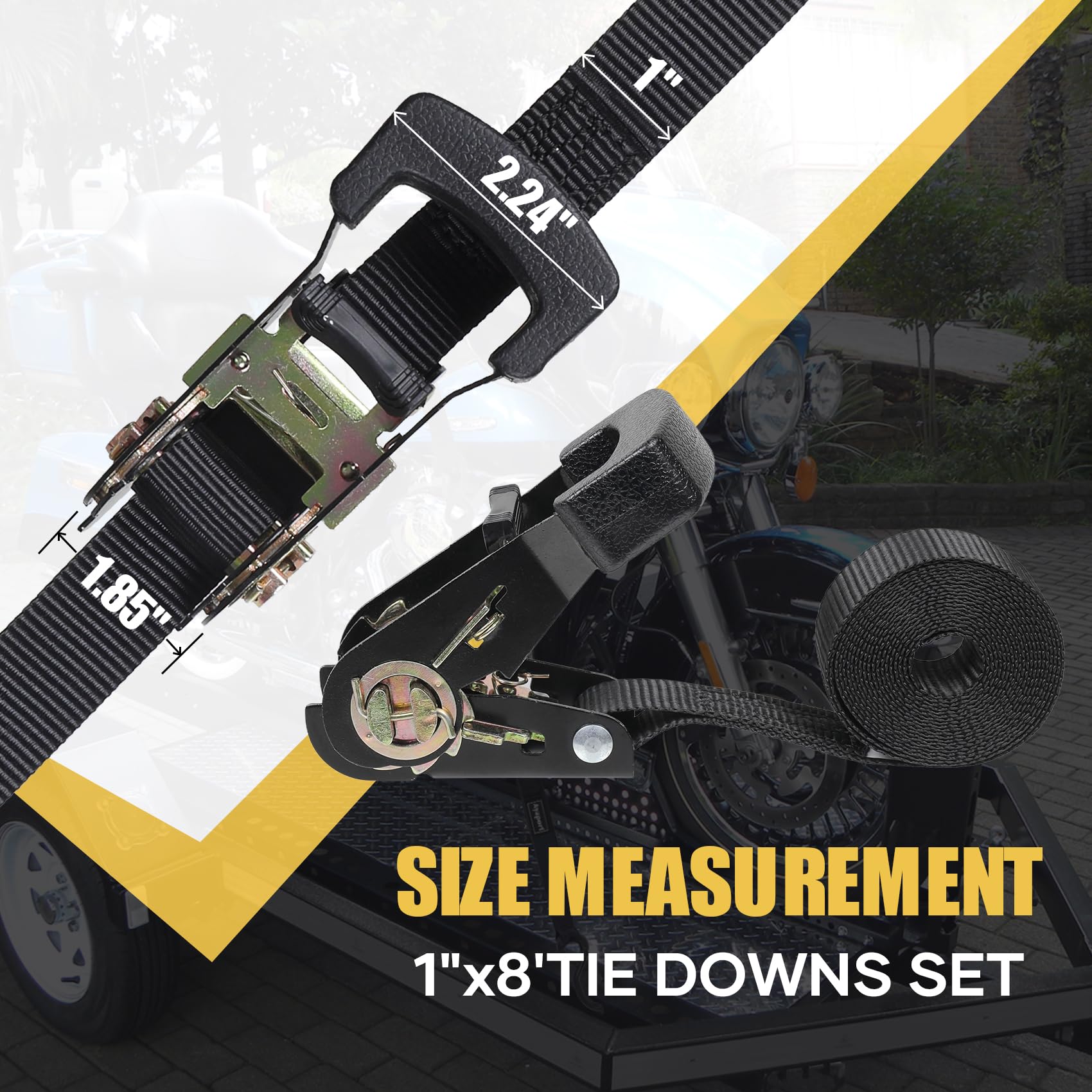 Ayaport Endless Ratchet Tie Down Straps Heavy Duty Cargo Tie Downs - View #8