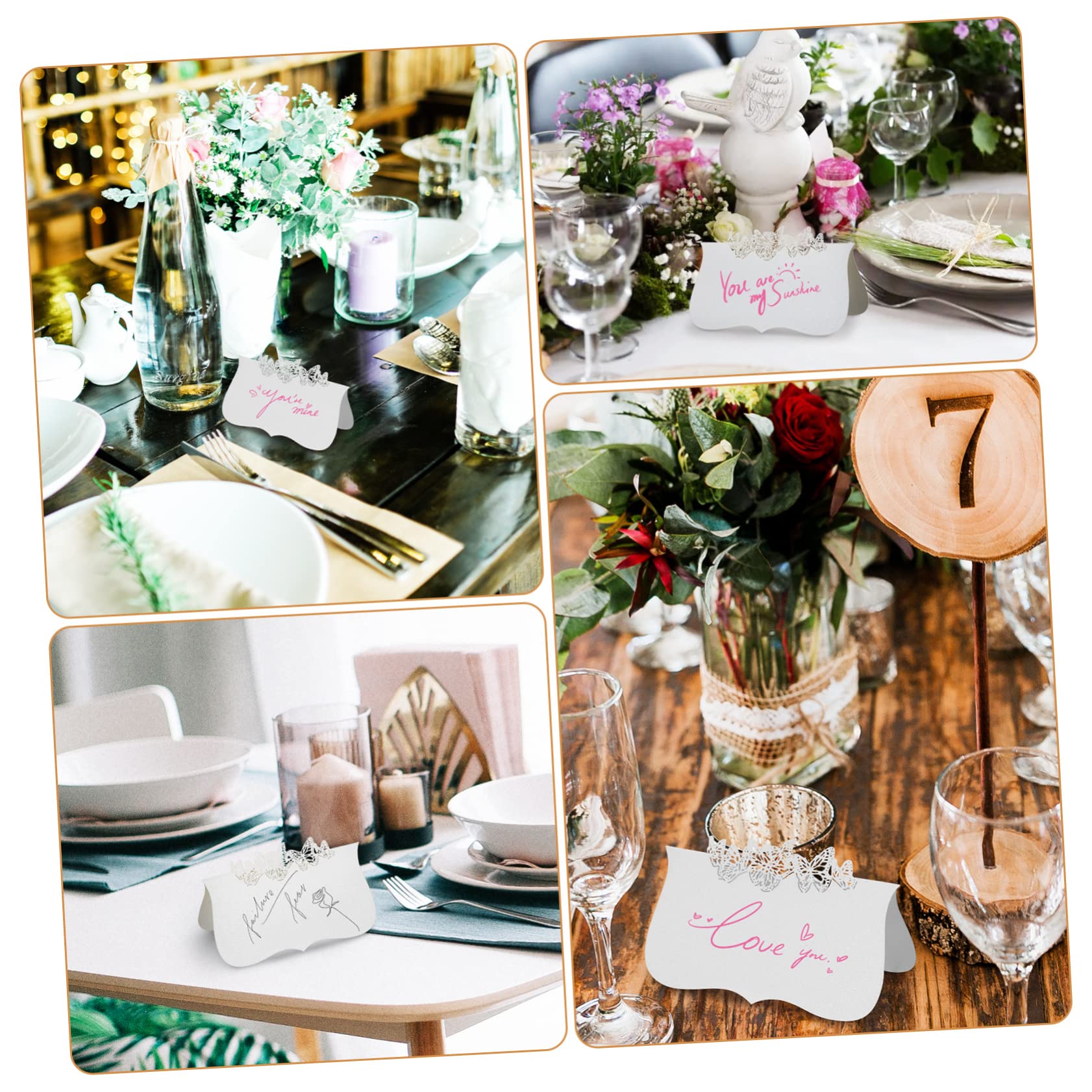 NUOBESTY 150stücke Tischkarten Mit Schmetterlingsdesign Beschriftbare Platzkarten Für Hochzeiten Partys Und Feierlichkeiten Und Karten Cremefarbenem
