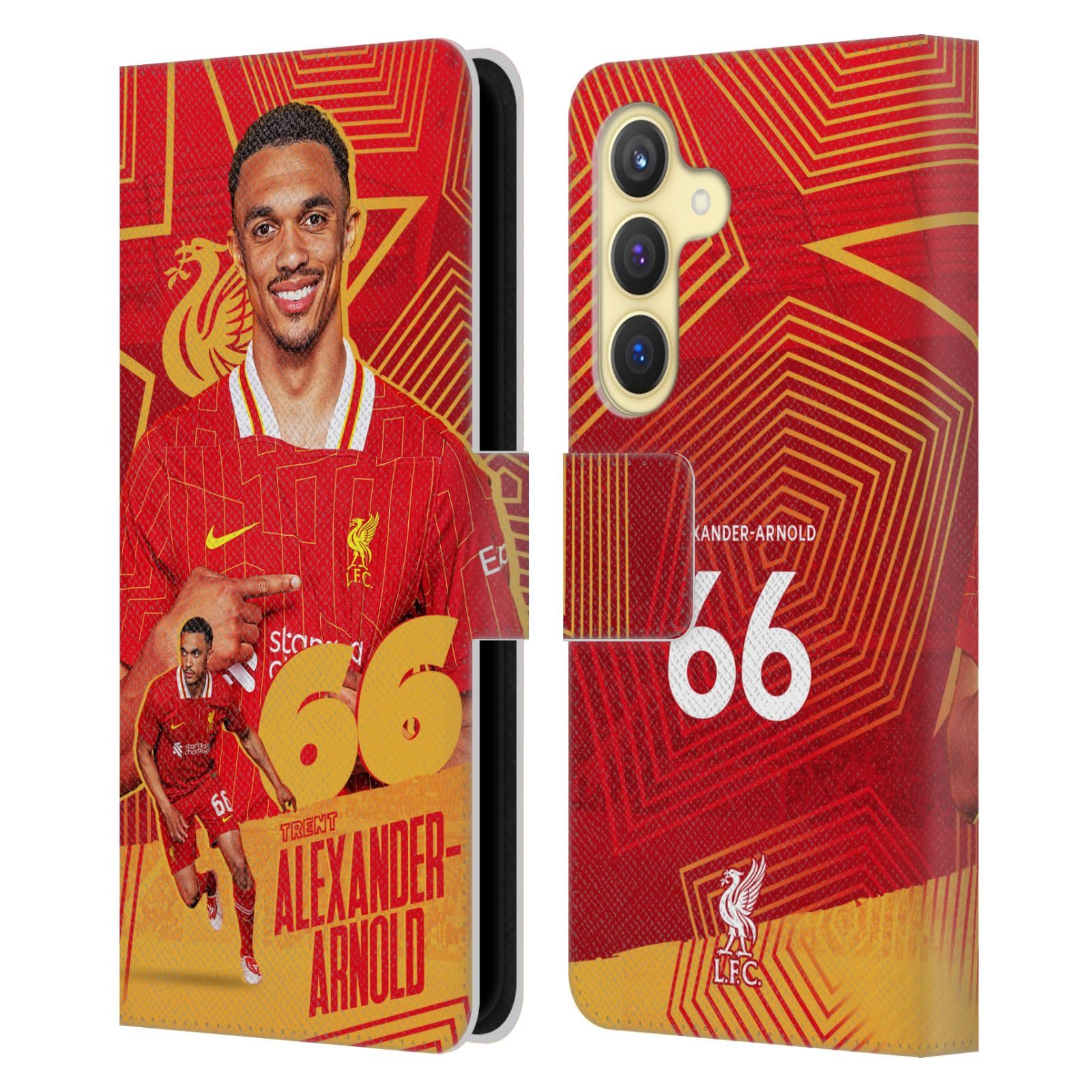 Head Case Designs Officially Licensed Liverpool Football Club Trent Alexander-Arnold 2024/25 First Team Leather Wallet Case Compatible With Samsung Galaxy S24 5G
