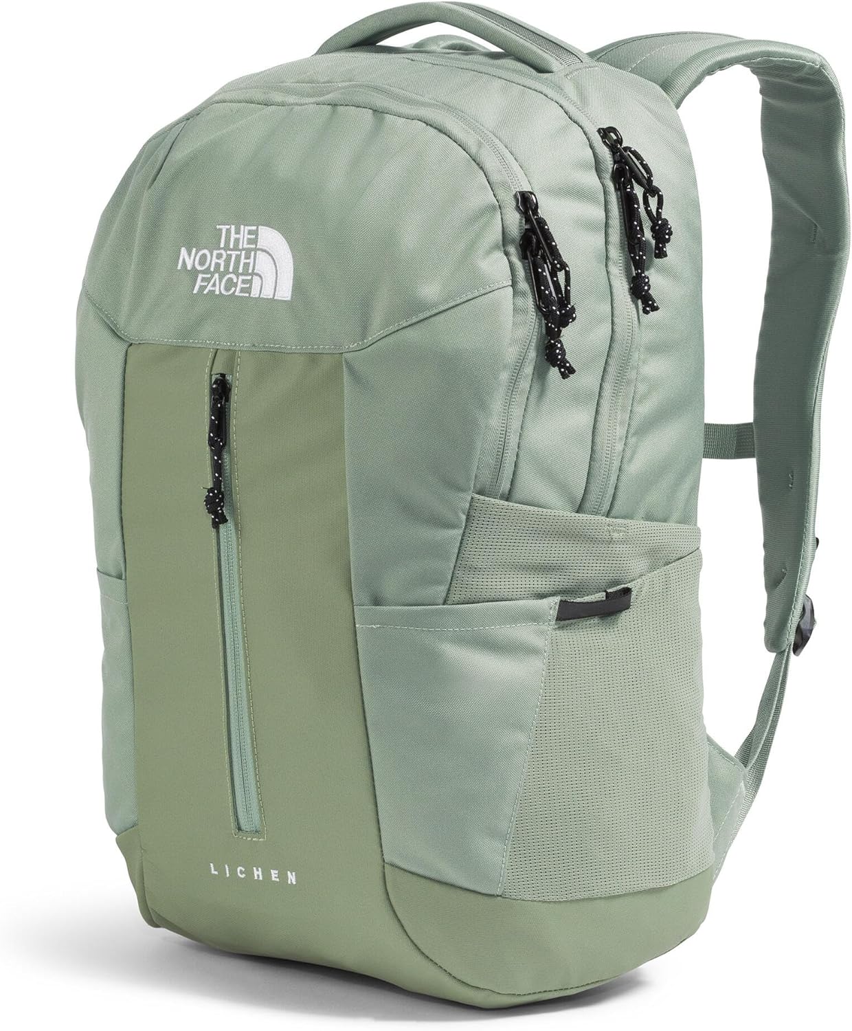 the north face lichen daypack - everyday commuter backpack, 16" laptop sleeve, water bottle pockets, center front pouch, bark mist/slate moss, one size one size bark mist/slate moss