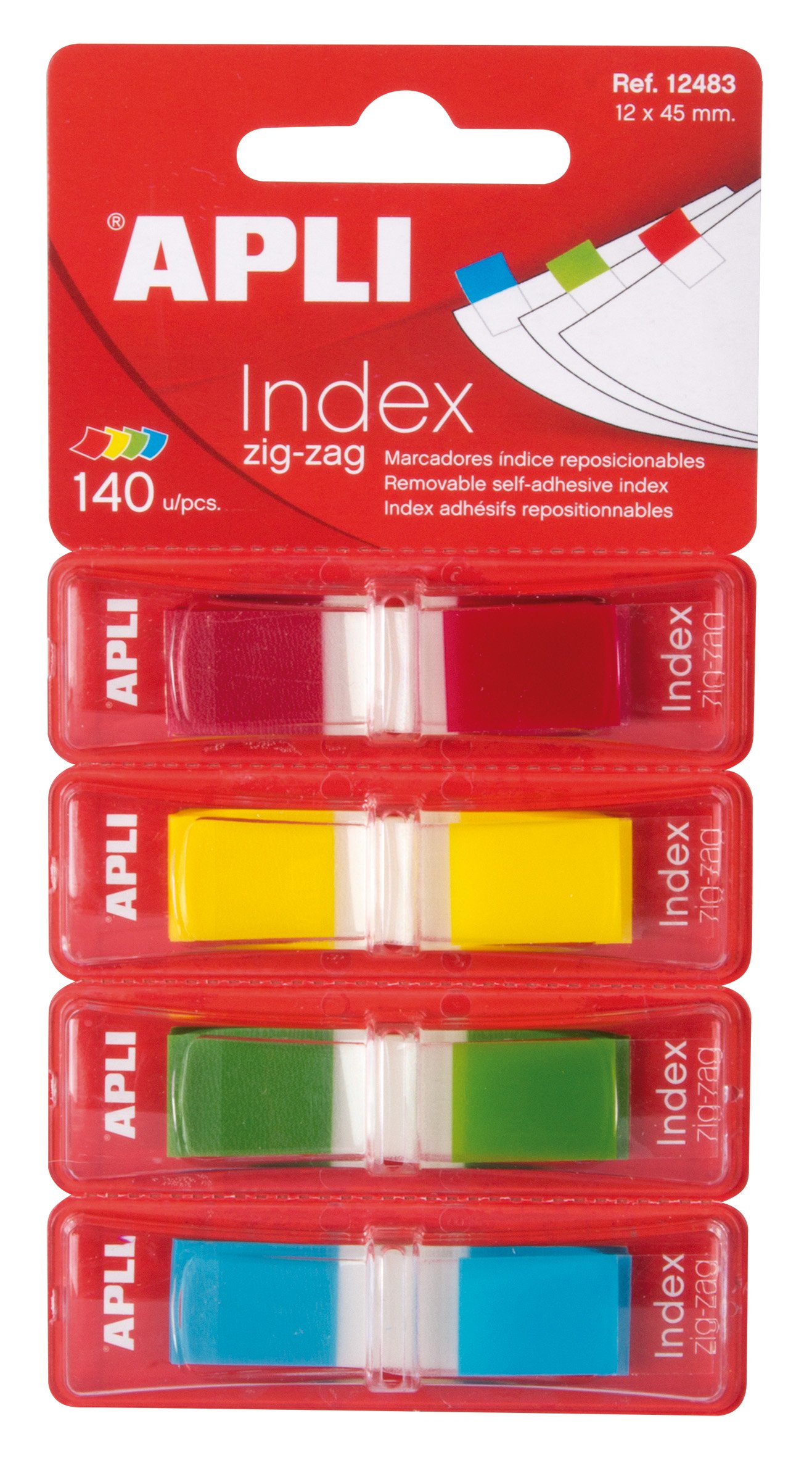 APLI Sticky Notes Neon Zigzag Assorted 45x12mm