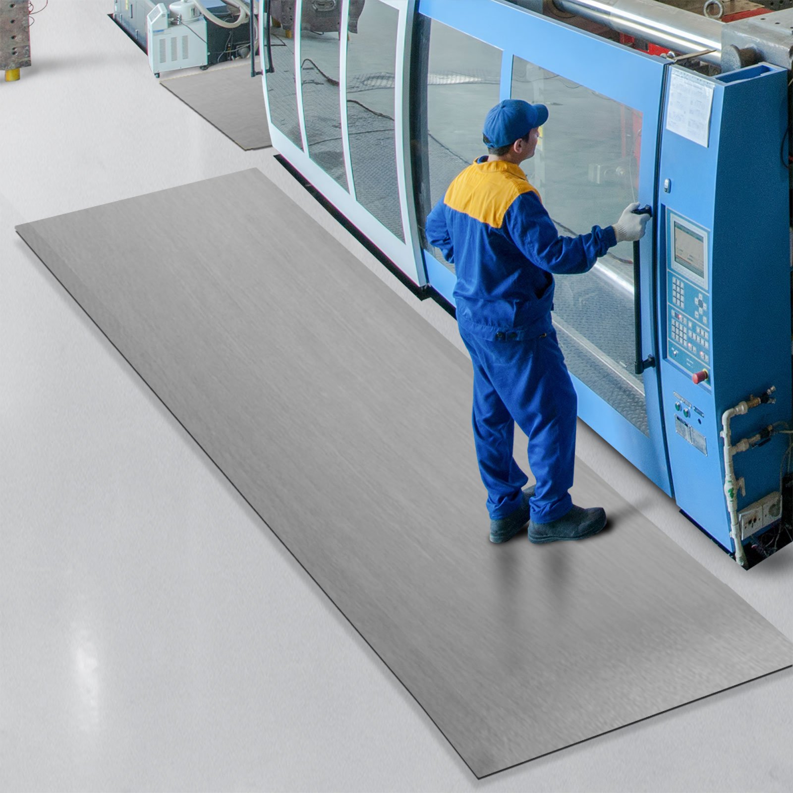 Floordirekt Tapis anti-fatigue Soft Tritt 90 x 250 cm, gris, tapis de travail ergonomique pour plus de confort lorsque vous êtes debout et que vous courez, antidérapant et durable