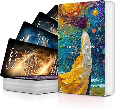 Pacify Cosmic Timing Oracle Cards 40 Divine Timing Moonology Oracle Cards Deck for Beginners Predict Time Frames and Spiritual Guidance Cosmic CelestialDesign B