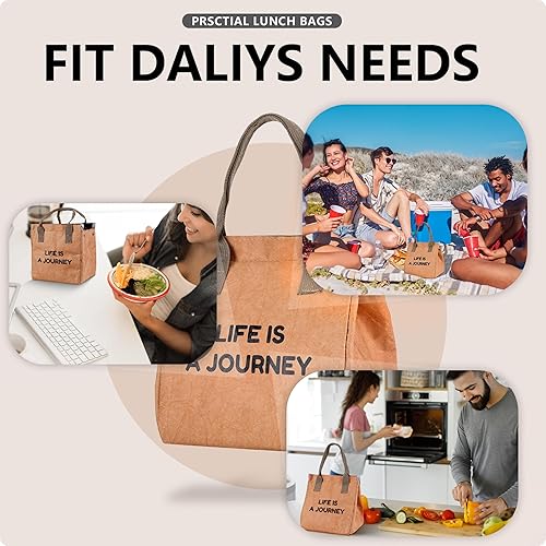 Miniatura 2 de zzsbrm Bolsa de almuerzo aislada para mujereshombres, lonchera reutilizable, para oficina, picnic, senderismo, playa, bolsa refrigerante congelable,