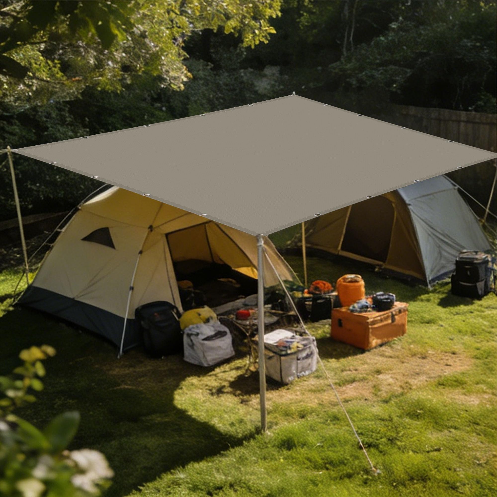Voiles d'ombrage imperméable anti-UV bâche taupe pour se protéger de la pluie