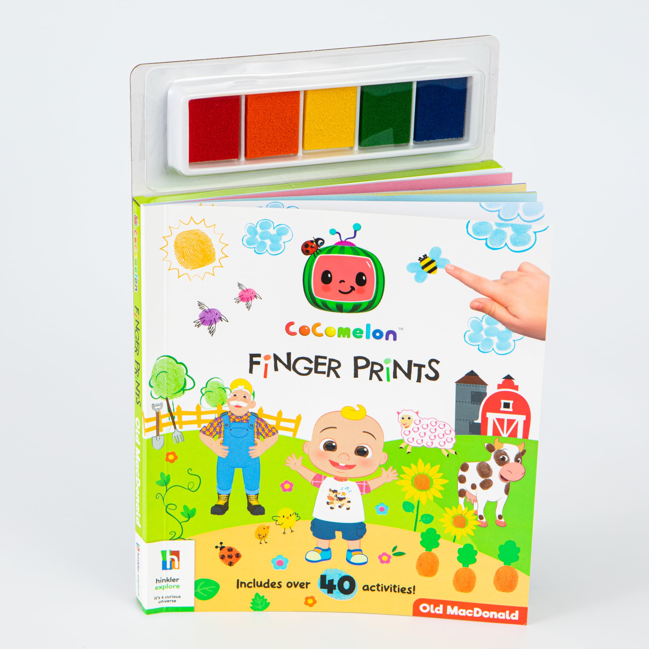 Hinkler | CoComelon Old Macdonald Finger Prints | Fingerprint Activity Book | Finger Painting for Toddlers | Fingerprint Ink Pad | Nursery Rhymes for Babies