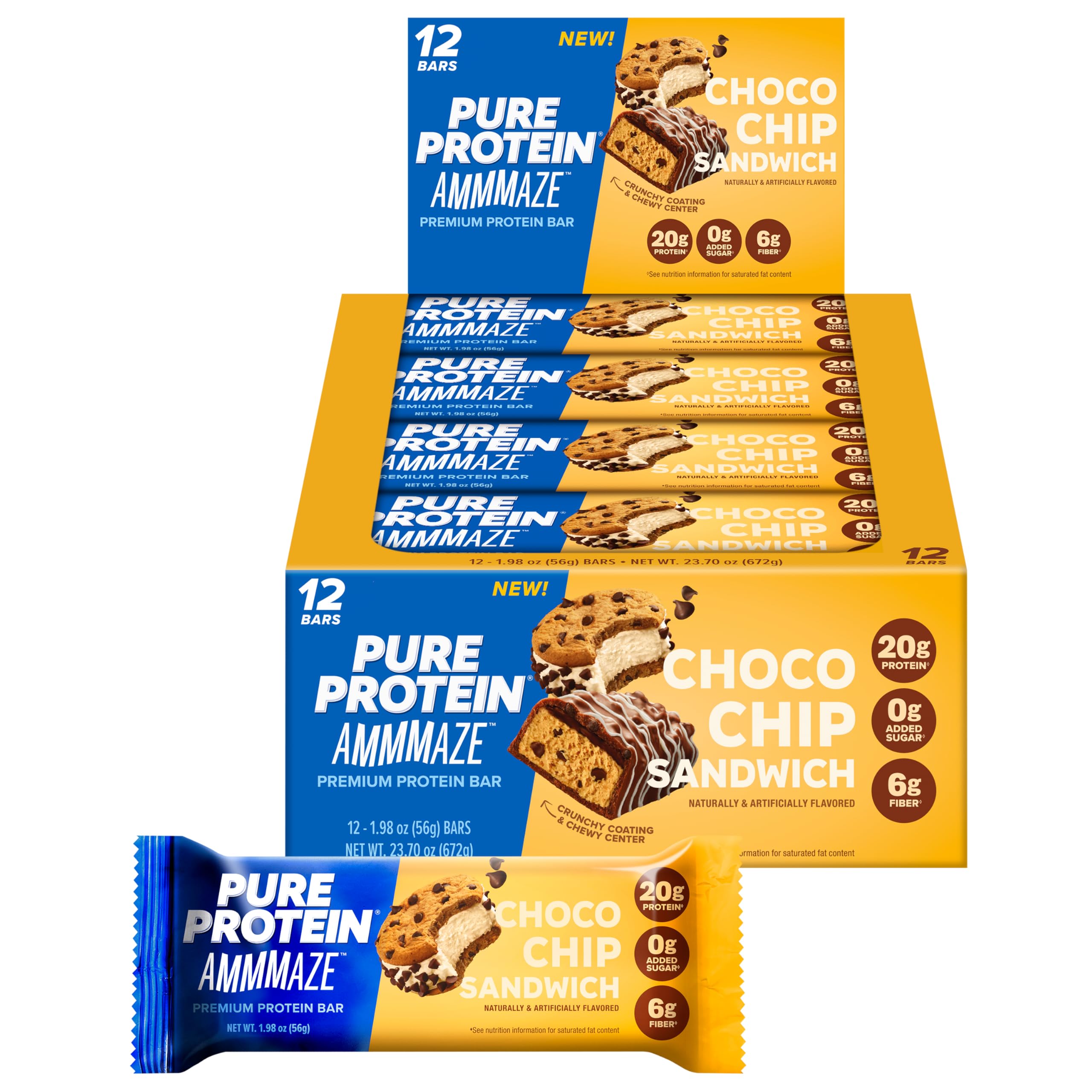 Pure Protein AMMMAZE Peanut Butter S’mores Protein Bars, 20g Protein, 12 Ct — Amazon image 4