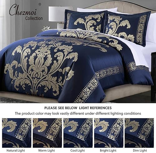 Miniatura 5 de Chezmoi Collection Valor - Juego de edredón floral jacquard de lujo de 7 piezas con sábanas para todas las estaciones