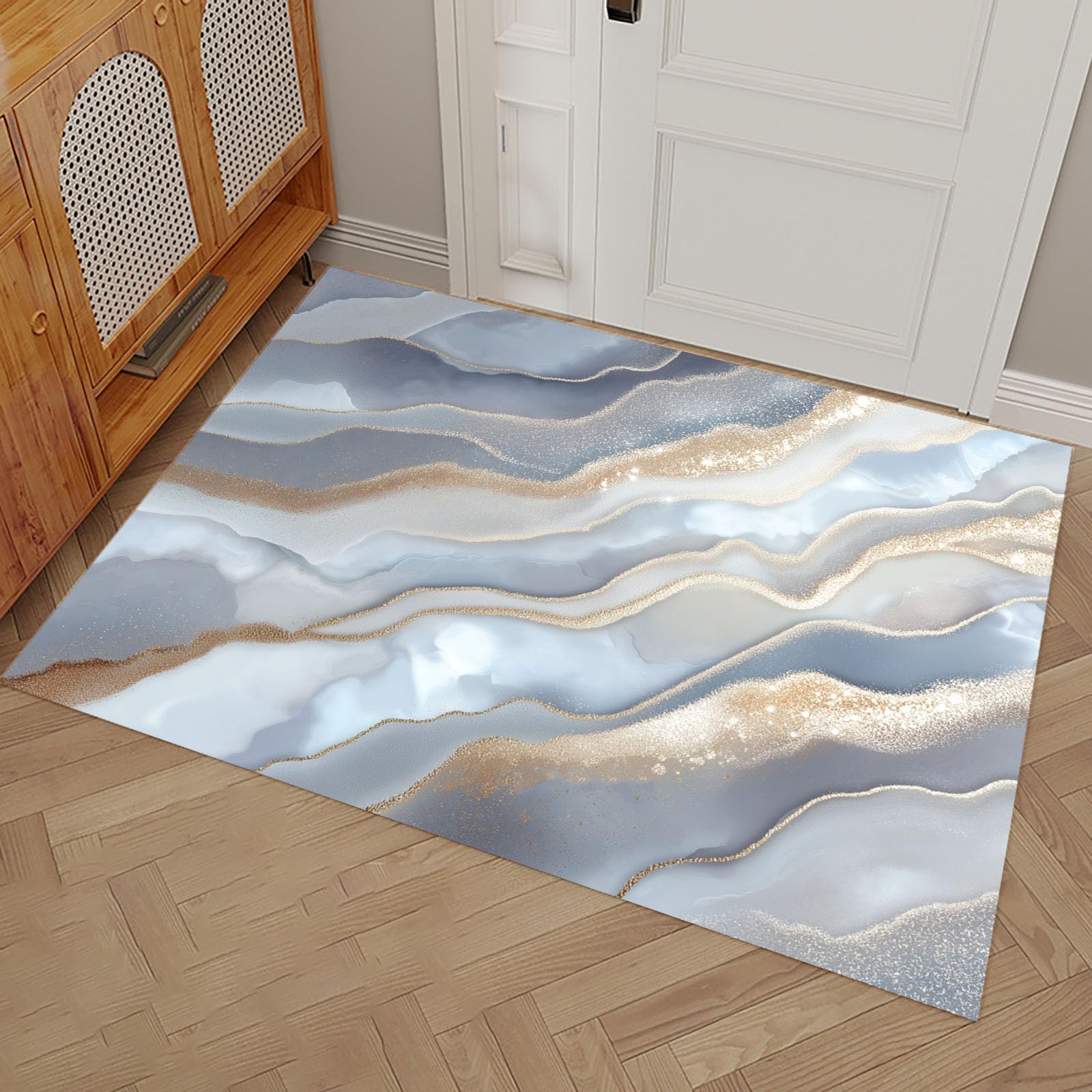 Tapis d'entrée ultra absorbant et lavable 80x120cm avec dossier antidérapant sécurisé gris