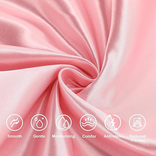 Vista 67 de Funda de almohada de satén, más suave que la seda, 1 paquete, fundas de almohada de satén con cremallera, fundas de almohada de enfriamiento