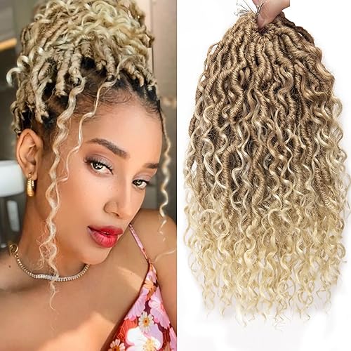 Goddess Locs - Cabello de ganchillo de 26 pulgadas, rizado sintético, 6 paquetes de rastas de río previamente enrolladas, trenzas de ganchillo