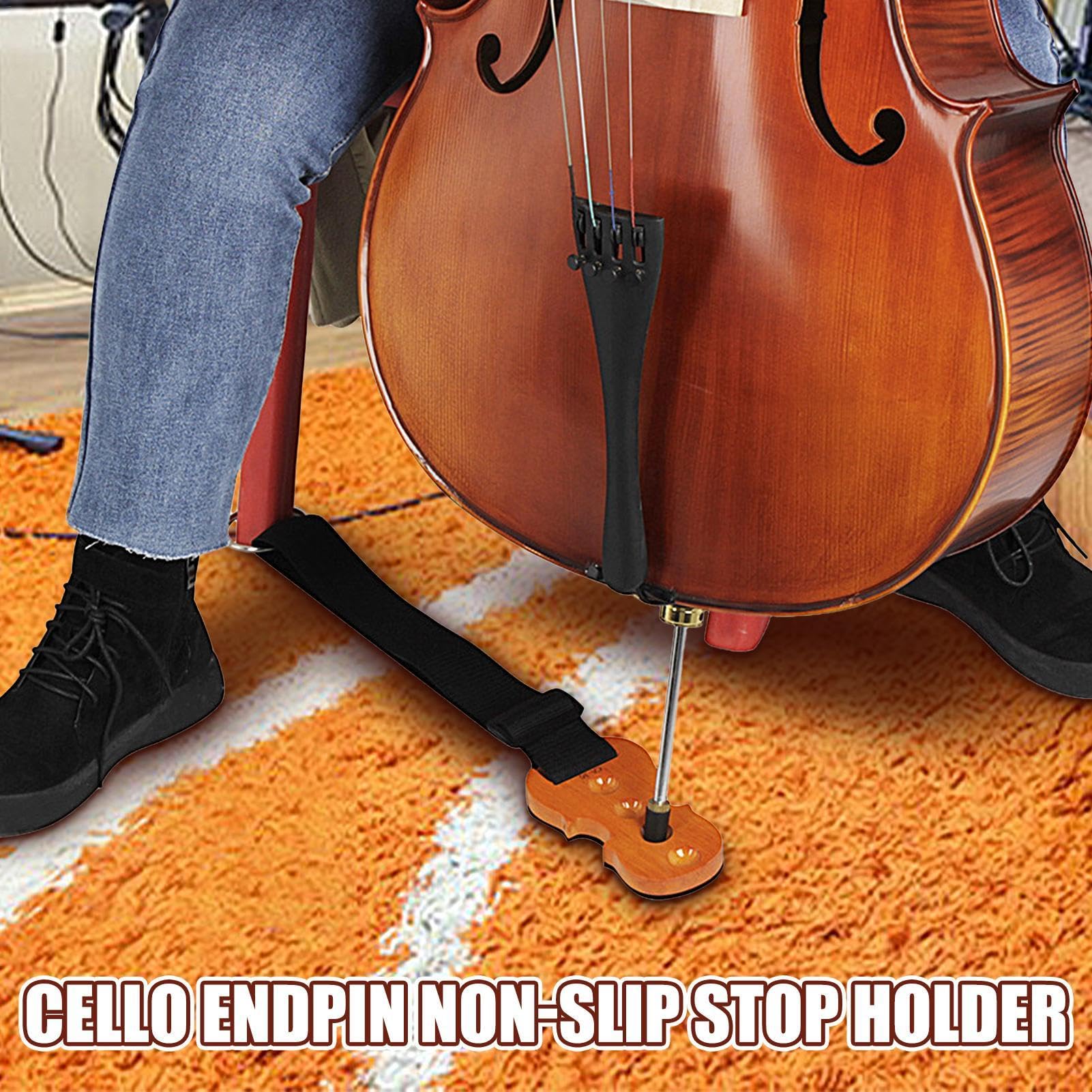Cello-Endstifthalter, Cellogurt-Stopper | Verstellbarer, rutschfester Endpin-Rest-Halter für Cello,Tragbares Cello-Anti-Rutsch-Pad, Cello-Zubehör für den Auftritt auf der Heimbühne