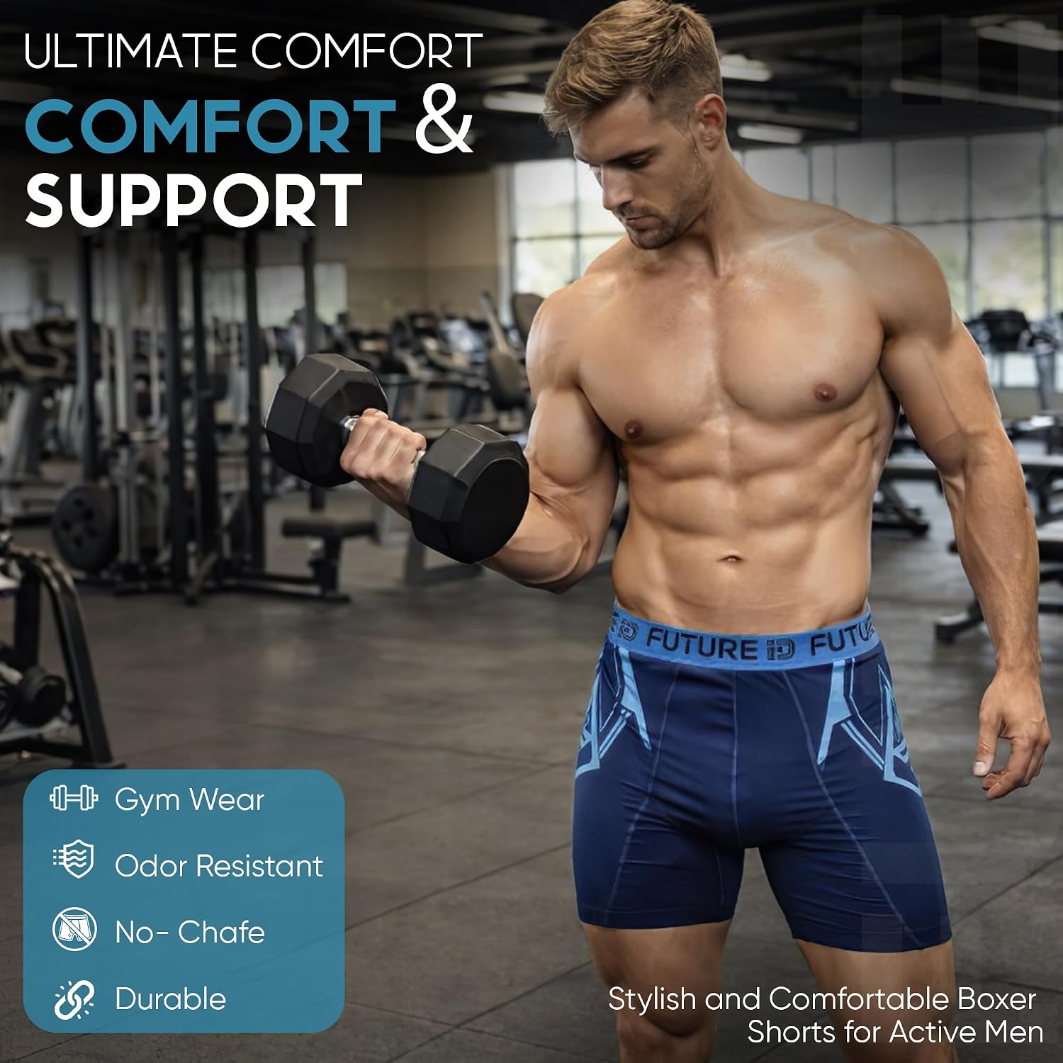 FUTURE ID Men’s Resilience Boxer Briefs 4-Pack – Breathable Cotton, No Ride-Up, Soft Stretch, All-Day Comfort Underwear