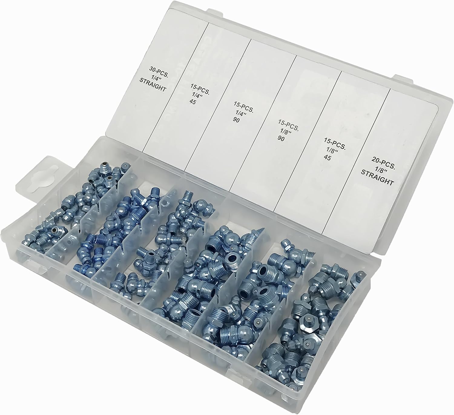 Automotive 110PC SAE Hydraulic Grease Fitting Assortment Set Lube