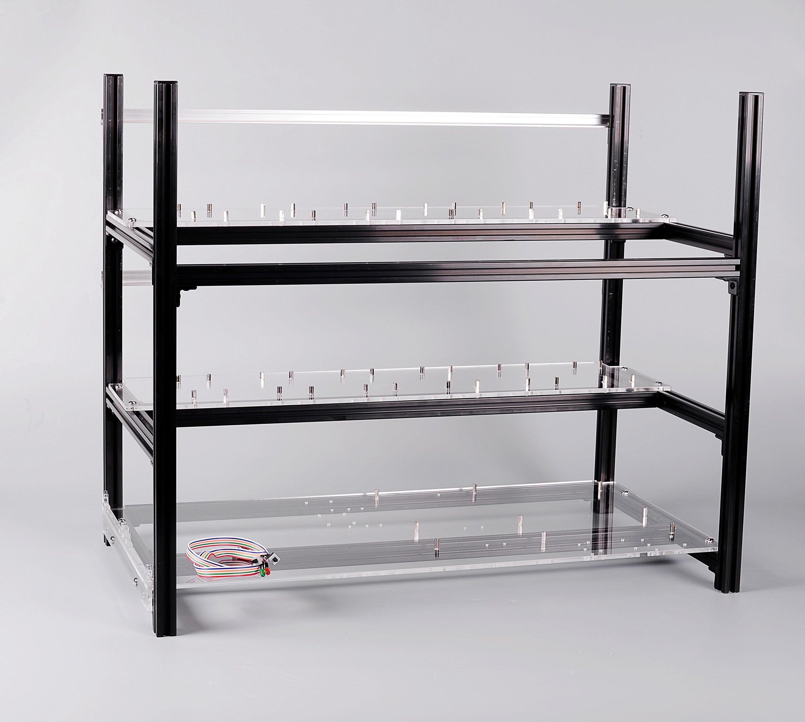 12 GPU Open Air Mining Case Rig Aluminum Stackable Computer ETH Frame Miner Rack Unassembled (Only Frame and Fan Brackets Included)