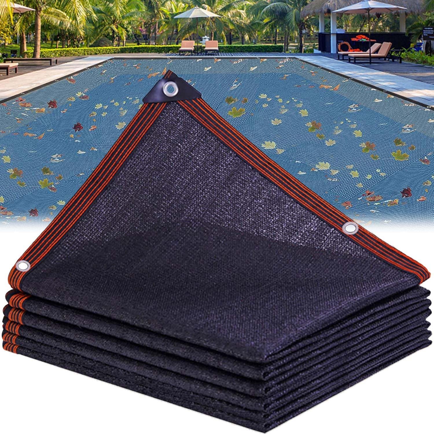 Filet de Protection Piscine Rectangulaire,4x8m/5x10m Couverture Piscine Hivernage pour Extérieur, Maille Fine - Bâche de Protection Piscines Enterrée et Hors-Sol, Anti Feuilles(5x8m(16.4x26ft))