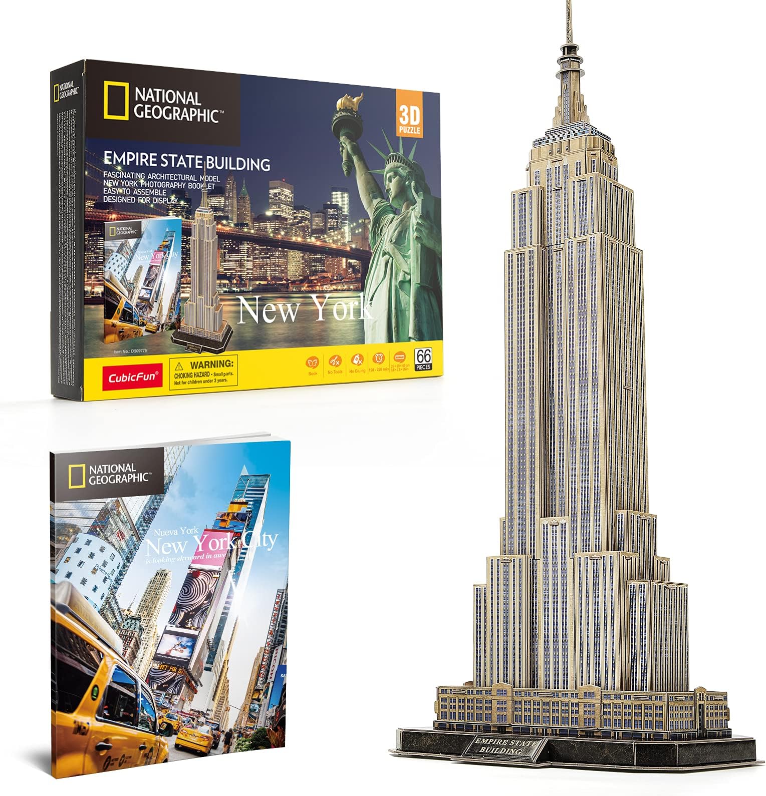 National Geographic 3D Puzzles New York Mansion Model Kits, The Empire State Building, With A Booklet, 771Ds0977