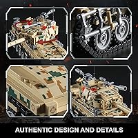 Vista 6 de Juego de bloques de construcción de tanques militares de 1176 piezas compatibles con Lego, crea un tanque militar grande o 8 juegos de modelos