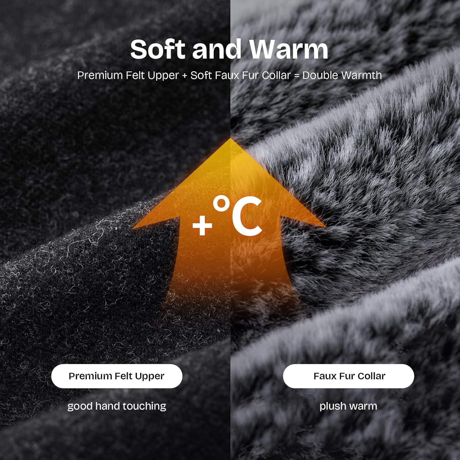 EverFoams Women's Bootie Slippers Warm Soft Comfy Memory Foam Non-slip Indoor House Shoes with Fluffy Collar - Image 4