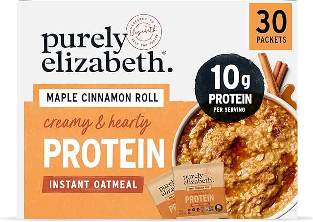 Purely Elizabeth Creamy & Hearty Protein Instant Oatmeal, Maple Cinnamon...