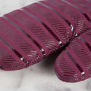 KitchenAid Albany Oven Mitt 2-Pack Set, Beet, 7"x13"